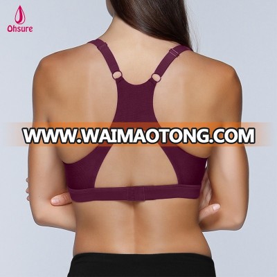 womens custom made gym crop bra yoga top polyester sports bra