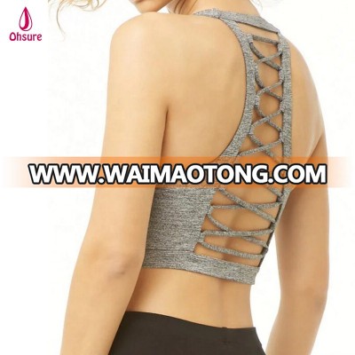 86% nylon 14%spandex low impact yoga crop top womens sports bra