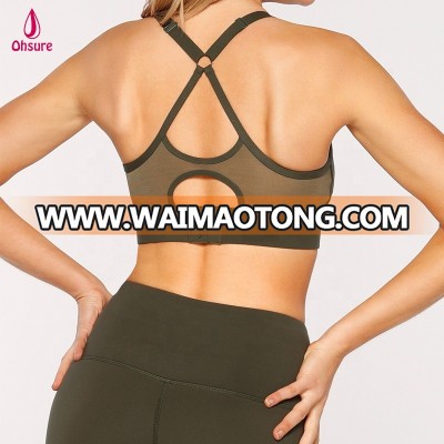 womens gym crop bra yoga top activwear nylon sports bra