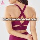 73% polyester 27% spandex womens gym bra cross back sports bra